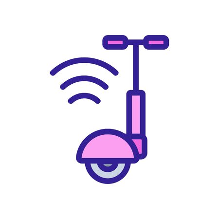 unicycle wifi mark icon vector. unicycle wifi mark sign. isolated color symbol illustrationのイラスト素材