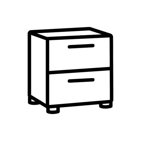 nightstand interior object icon vector. nightstand interior object sign. isolated contour symbol illustrationのイラスト素材