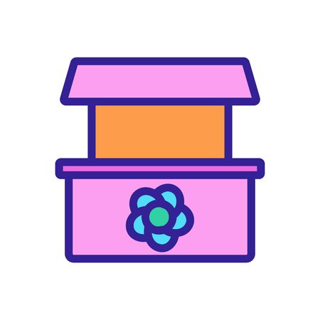 flower shop counter icon vector. flower shop counter sign. isolated color symbol illustrationのイラスト素材