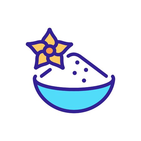 vanilla spice in bowl icon vector. vanilla spice in bowl sign. isolated color symbol illustrationのイラスト素材
