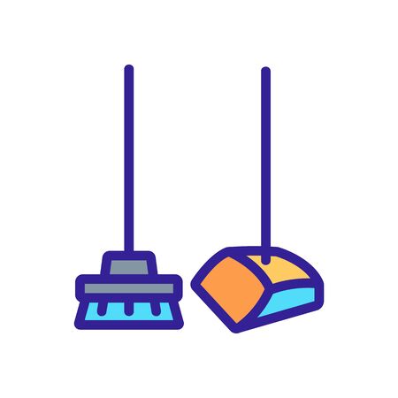 dustpan and brush for housework icon vector. dustpan and brush for housework sign. isolated color symbol illustrationのイラスト素材