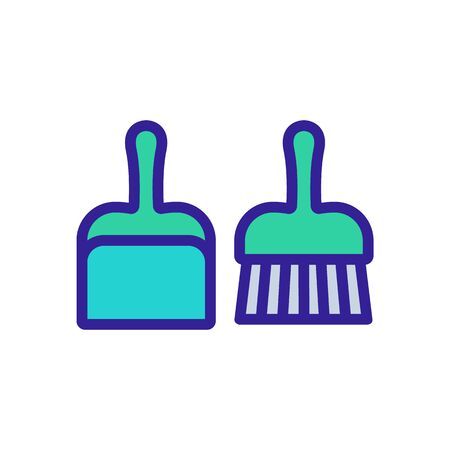 dustpan and brush cleaner equipment icon vector. dustpan and brush cleaner equipment sign. isolated color symbol illustrationのイラスト素材