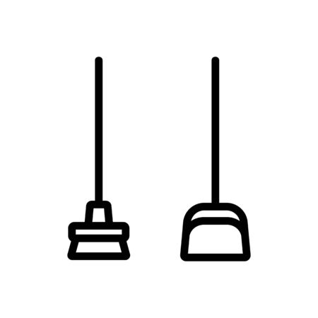 dustpan and broom icon vector. dustpan and broom sign. isolated contour symbol illustrationのイラスト素材