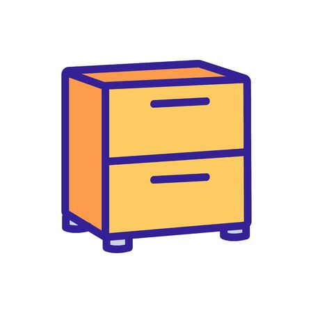 nightstand interior object icon vector. nightstand interior object sign. isolated color symbol illustrationのイラスト素材