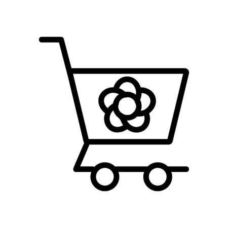 flower shop carriage cart icon vector. flower shop carriage cart sign. isolated contour symbol illustrationのイラスト素材