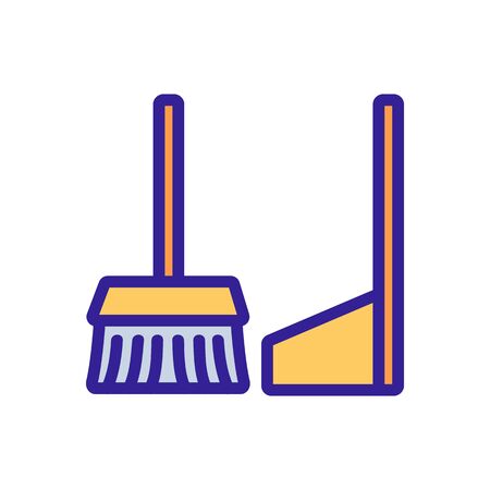 dustpan and brush for clean room icon vector. dustpan and brush for clean room sign. isolated color symbol illustrationのイラスト素材