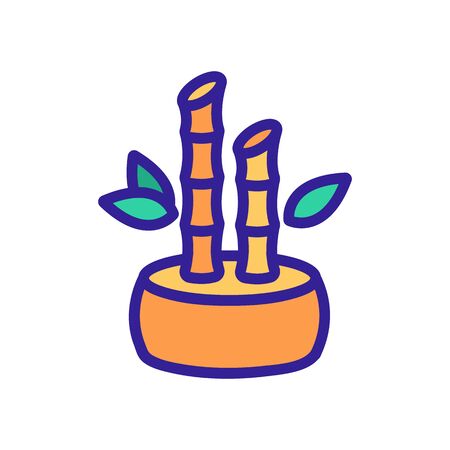 potting bamboo icon vector. potting bamboo sign. isolated color symbol illustrationのイラスト素材