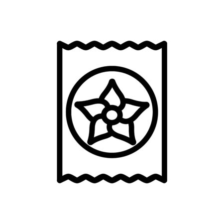 vanilla package bag icon vector. vanilla package bag sign. isolated contour symbol illustrationのイラスト素材