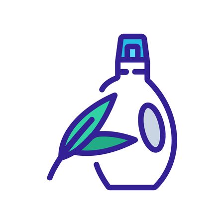eucalyptus detergent bottle icon vector. eucalyptus detergent bottle sign. color symbol illustrationのイラスト素材