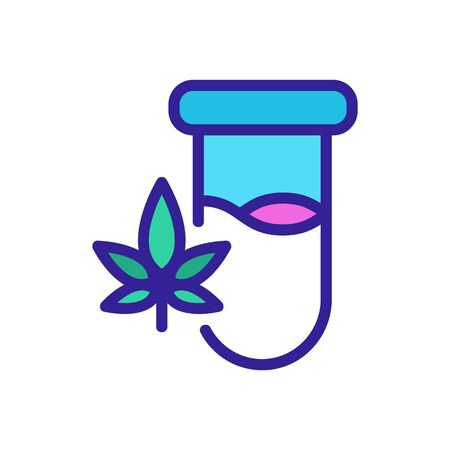 cannabis in laboratory flask icon vector. cannabis in laboratory flask sign. color symbol illustrationのイラスト素材