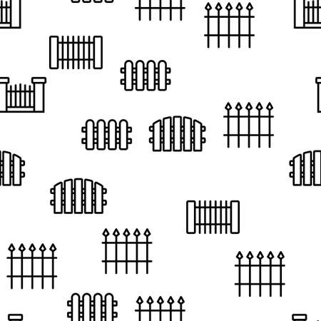 Fence Construction Vector Seamless Pattern Thin Line Illustrationのイラスト素材