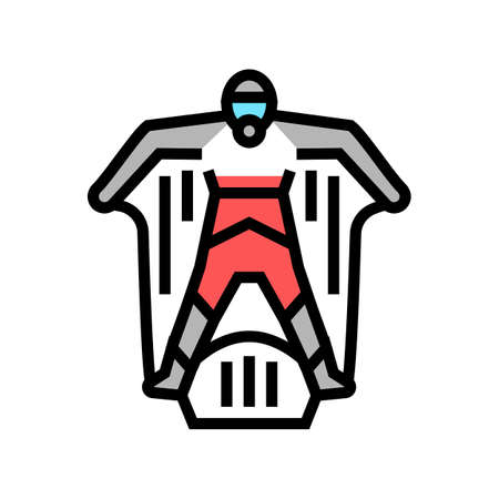 wingsuit sportsman color icon vector. wingsuit sportsman sign. isolated symbol illustrationのイラスト素材