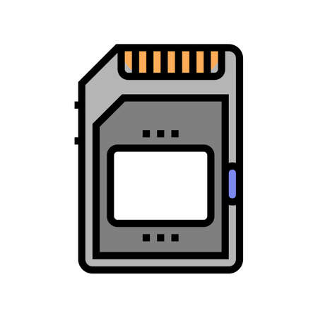 memory card color icon vector. memory card sign. isolated symbol illustrationのイラスト素材
