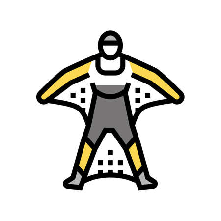 wingsuit flight sport man color icon vector. wingsuit flight sport man sign. isolated symbol illustrationのイラスト素材