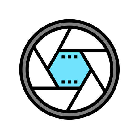 lens shot capture color icon vector. lens shot capture sign. isolated symbol illustrationのイラスト素材