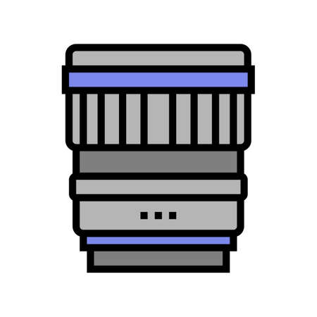 photo camera lens color icon vector. photo camera lens sign. isolated symbol illustrationのイラスト素材