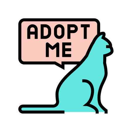 cat talk adopt me color icon vector. cat talk adopt me sign. isolated symbol illustrationのイラスト素材