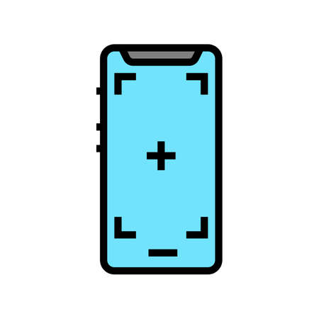 mobile phone photo camera color icon vector. mobile phone photo camera sign. isolated symbol illustrationのイラスト素材