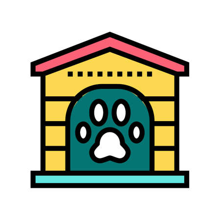 pet paw booth color icon vector. pet paw booth sign. isolated symbol illustrationのイラスト素材