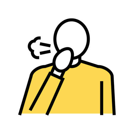 human cough color icon vector. human cough sign. isolated symbol illustrationのイラスト素材