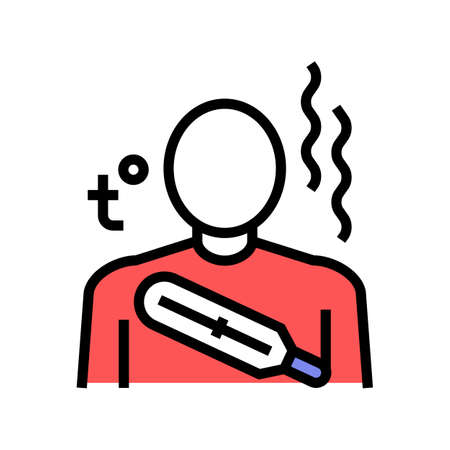 body high temperature color icon vector. body high temperature sign. isolated symbol illustrationのイラスト素材
