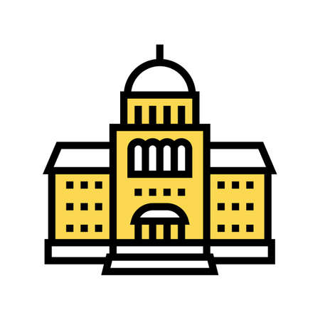 courthouse building color icon vector. courthouse building sign. isolated symbol illustrationのイラスト素材