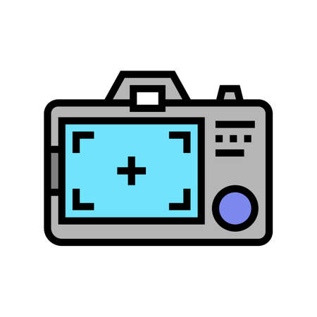 screen photo camera gadget color icon vector. screen photo camera gadget sign. isolated symbol illustrationのイラスト素材