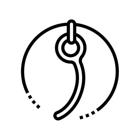 parachutist cord equipment line icon vector. parachutist cord equipment sign. isolated contour symbol black illustrationのイラスト素材