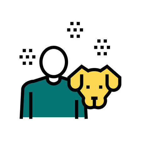dog owner color icon vector. dog owner sign. isolated symbol illustrationのイラスト素材