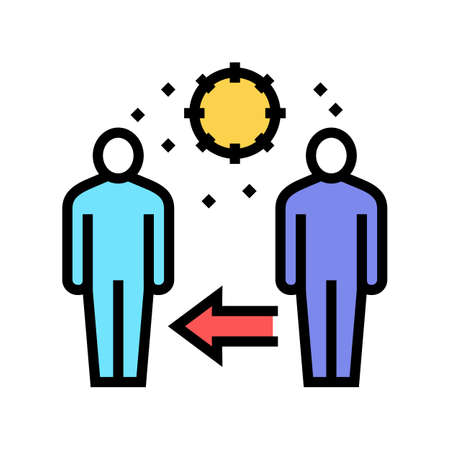 safe distance human color icon vector. safe distance human sign. isolated symbol illustrationのイラスト素材