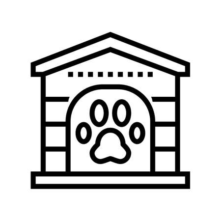 pet paw booth line icon vector. pet paw booth sign. isolated contour symbol black illustrationのイラスト素材