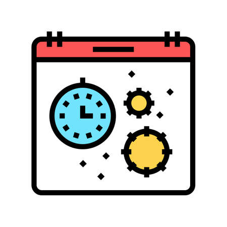 virus season calendar color icon vector. virus season calendar sign. isolated symbol illustrationのイラスト素材