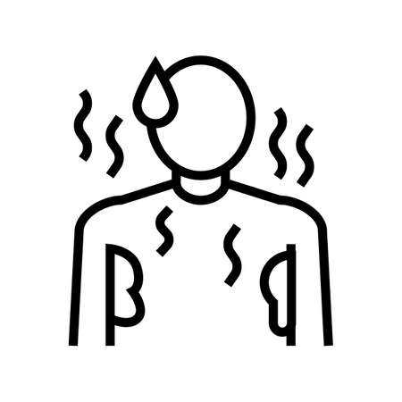 sweat perspiration human line icon vector. sweat perspiration human sign. isolated contour symbol black illustrationのイラスト素材