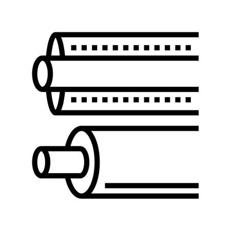 insulation material roll line icon vector. insulation material roll sign. isolated contour symbol black illustrationのイラスト素材