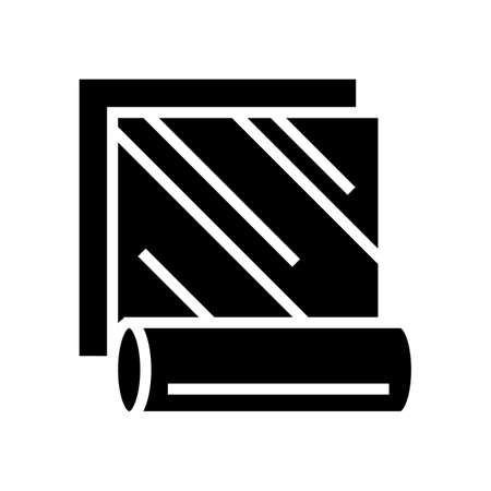 facing wall layer glyph icon vector. facing wall layer sign. isolated contour symbol black illustrationのイラスト素材
