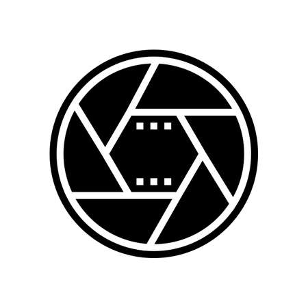 lens shot capture glyph icon vector. lens shot capture sign. isolated contour symbol black illustrationのイラスト素材