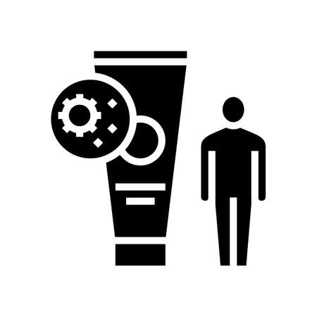 cream human protection glyph icon vector. cream human protection sign. isolated contour symbol black illustrationのイラスト素材