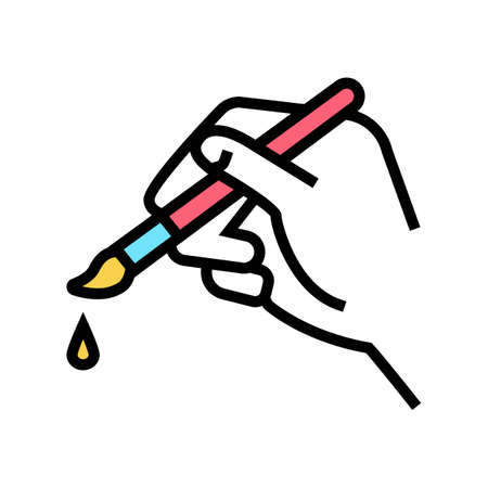 drawing picture color icon vector. drawing picture sign. isolated symbol illustrationのイラスト素材