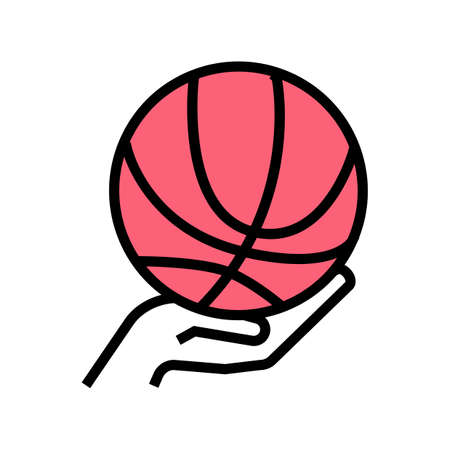 playing basketball color icon vector. playing basketball sign. isolated symbol illustrationのイラスト素材