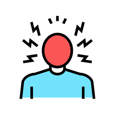 anger psychological problems color icon vector. anger psychological problems sign. isolated symbol illustrationのイラスト素材
