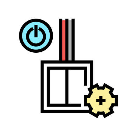 switch installation color icon vector. switch installation sign. isolated symbol illustrationのイラスト素材