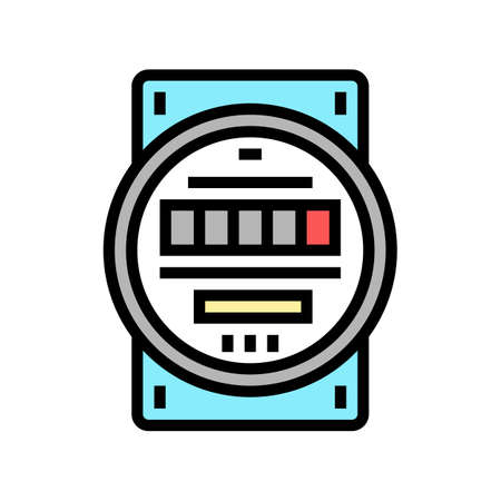 electric meter color icon vector. electric meter sign. isolated symbol illustrationのイラスト素材