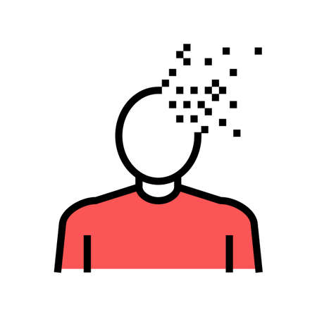 dementia psychological problems color icon vector. dementia psychological problems sign. isolated symbol illustrationのイラスト素材