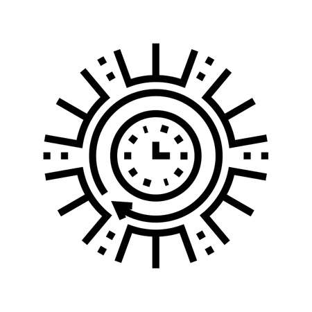 time running future line icon vector. time running future sign. isolated contour symbol black illustrationのイラスト素材