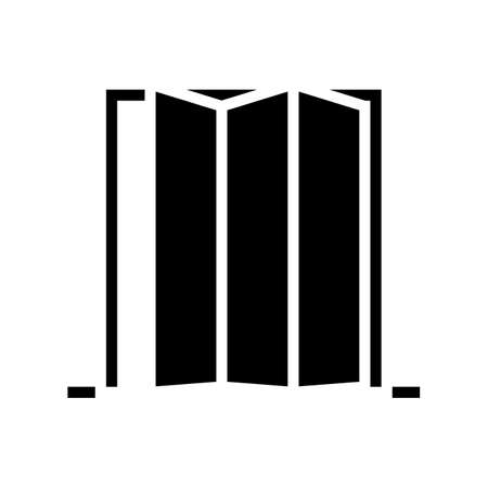 folding door glyph icon vector. folding door sign. isolated contour symbol black illustrationのイラスト素材