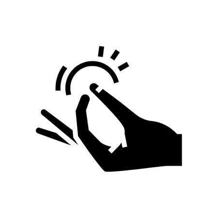 finger snap glyph icon vector. finger snap sign. isolated contour symbol black illustrationのイラスト素材