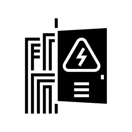 switchboard box glyph icon vector. switchboard box sign. isolated contour symbol black illustrationのイラスト素材