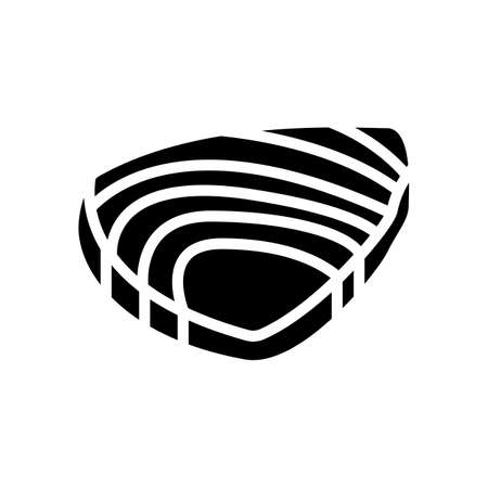 tuna meat fillet glyph icon vector. tuna meat fillet sign. isolated contour symbol black illustrationのイラスト素材