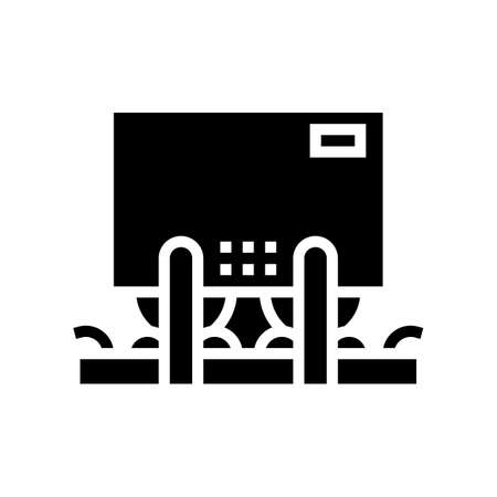 grinding machine glyph icon vector. grinding machine sign. isolated contour symbol black illustrationのイラスト素材