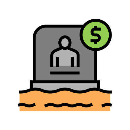 tombstone buy color icon vector. tombstone buy sign. isolated symbol illustrationのイラスト素材